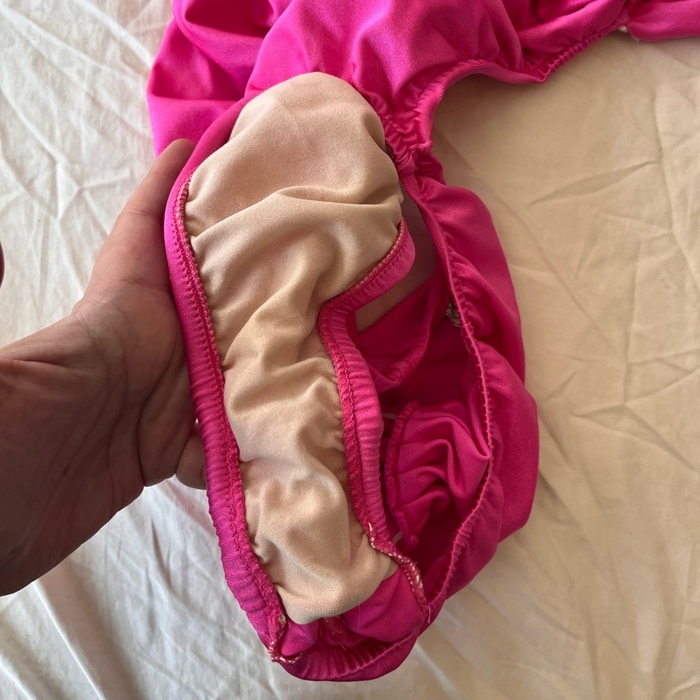 Vintage 80s 90s Hot Pink One-Piece Swimsuit XS - Picture 8 of 8